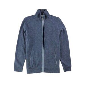 Tasso Elba Blue Herringbone Full-Zip Sweater Jacket Size Large